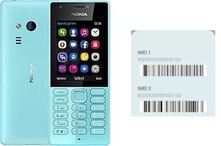 Cómo ver el código IMEI en Nokia 216