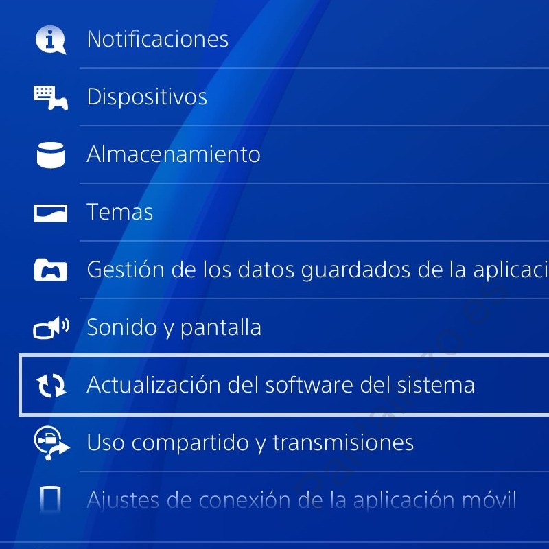 Actualización del software del sistema PS4