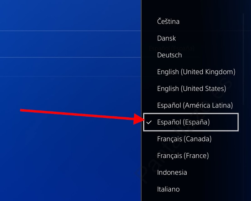 Elegir idioma PS4