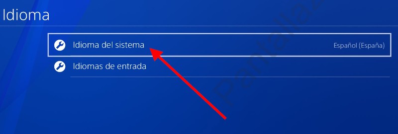 Idioma del sistema PS4