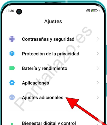 Ajustes adicionales Xiaomi