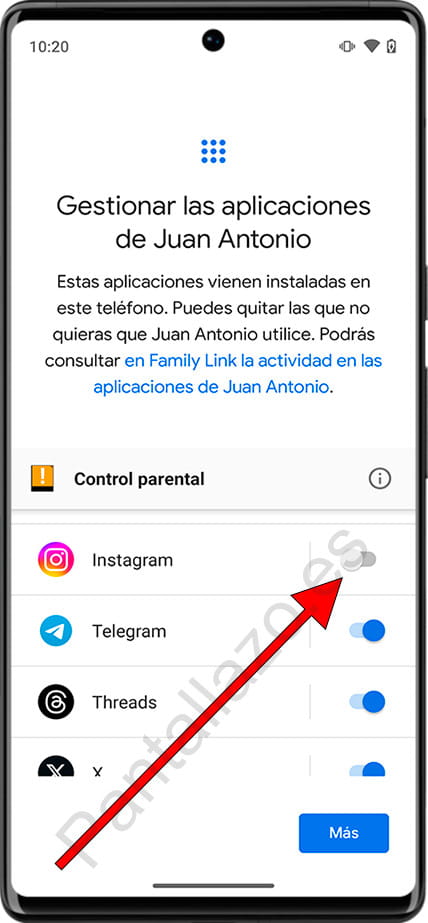 Gestionar aplicaciones en el control parental de Android