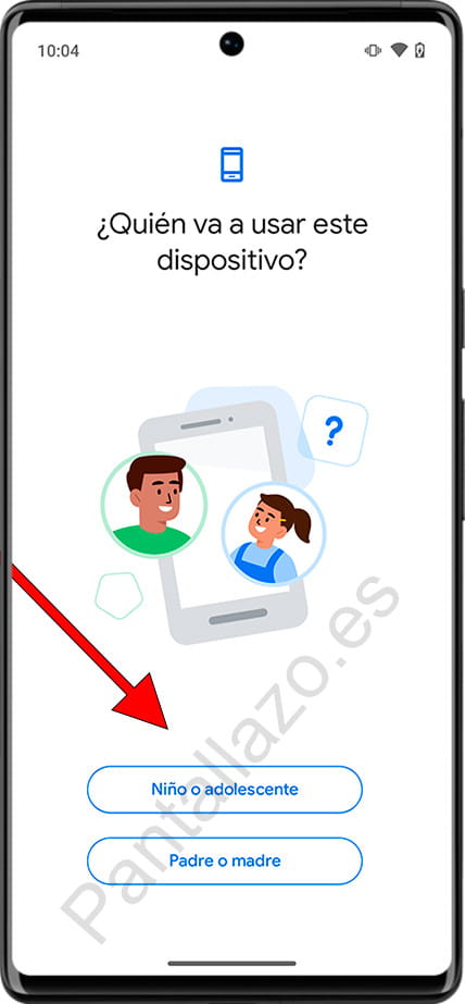 Elegir quien va a usar el dispositivo en el control parental