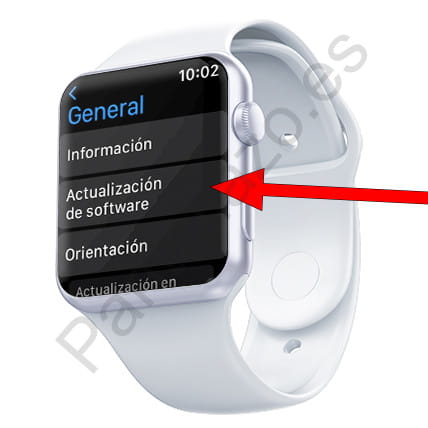 Actualización de software Apple Watch