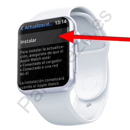 Instalar actualización Apple Watch