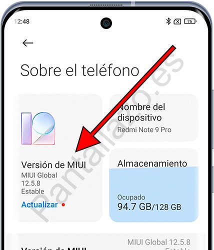 Versión de MIUI Xiaomi