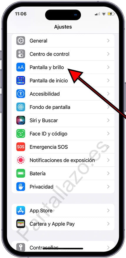 Pantalla y brillo iPhone