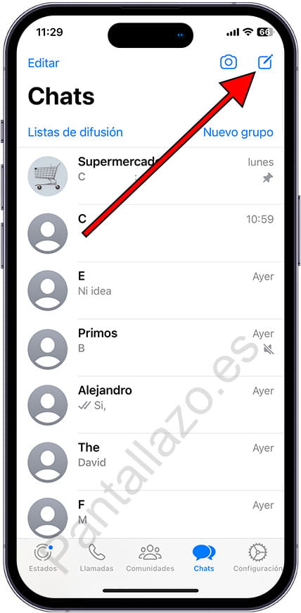 Nueva conversación WhatsApp iPhone