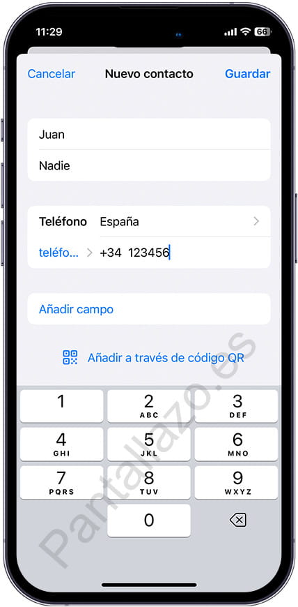 Crear contacto WhatsApp iPhone