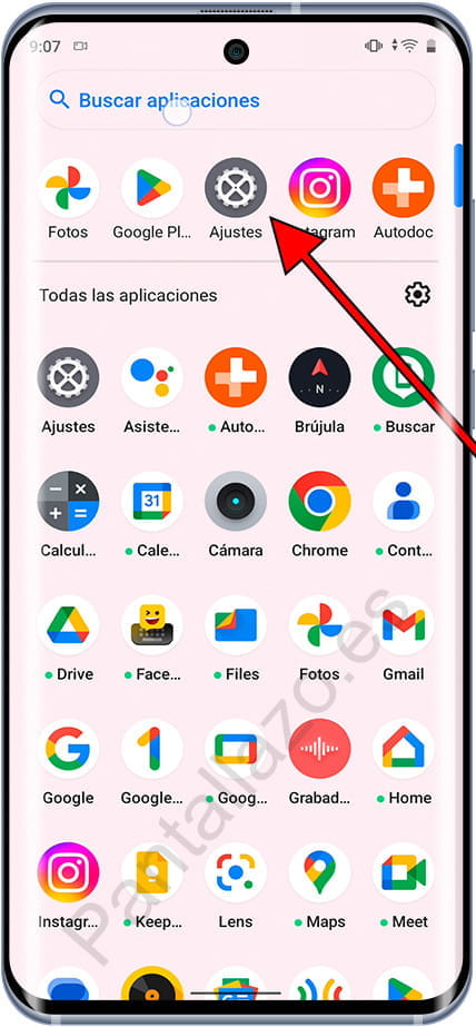 Ajustes en listado de apps