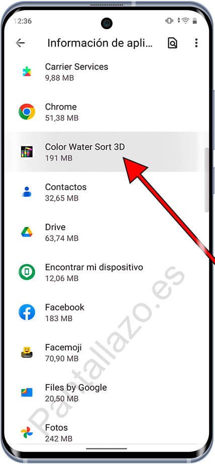 Información de la aplicación Android