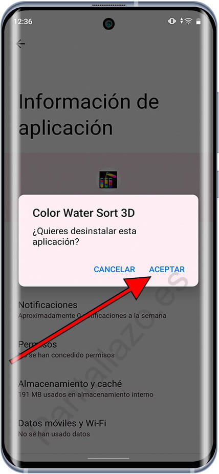 Confirmar desinstalación de app Android