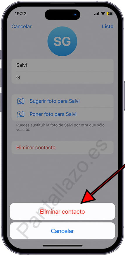 Eliminar contacto Telegram en iPhone