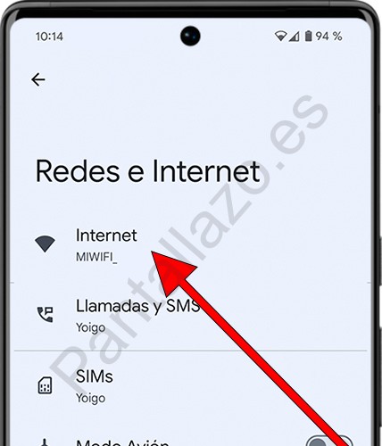 Ajustes Internet Android