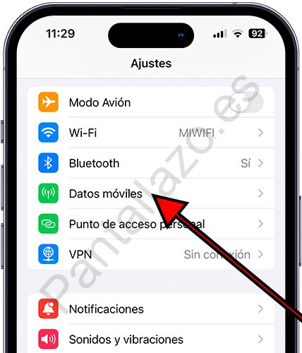 Datos móviles iPhone
