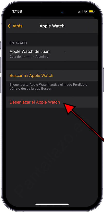 Desvincular iwatch discount