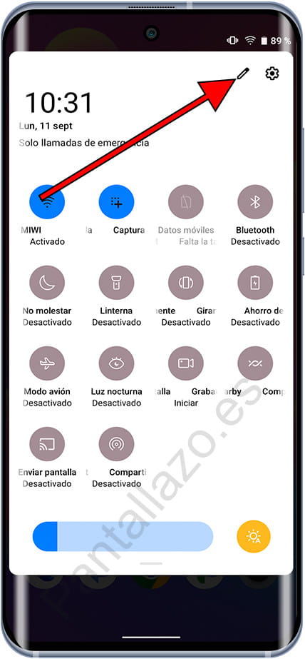 Editar panel accesos directos Android
