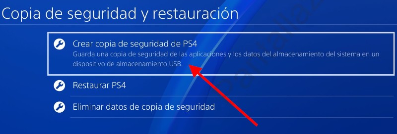 Copia de seguridad PS4