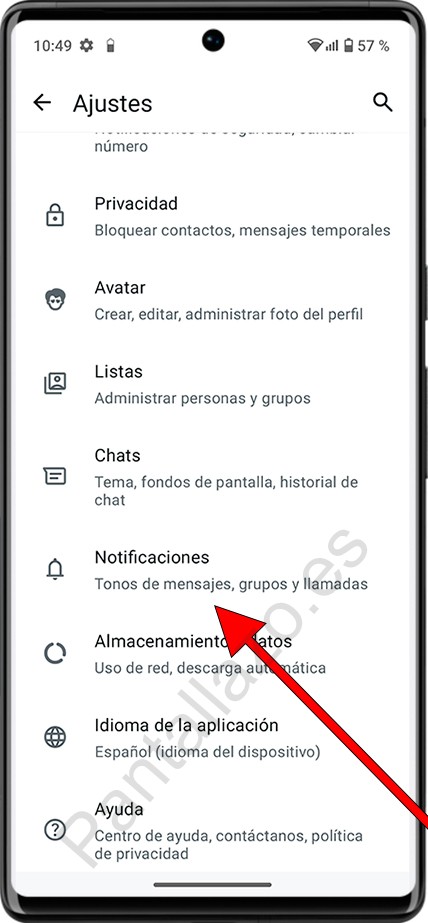 Ajustes Notificaciones WhatsApp