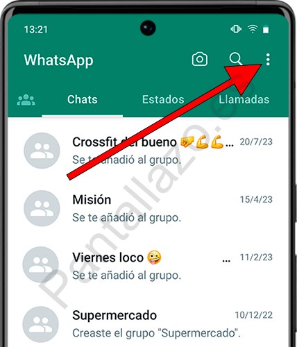 Opciones WhatsApp Android