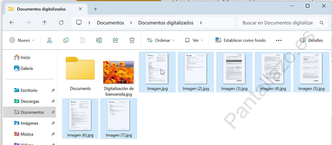 Seleccionar varias imágenes en Windows