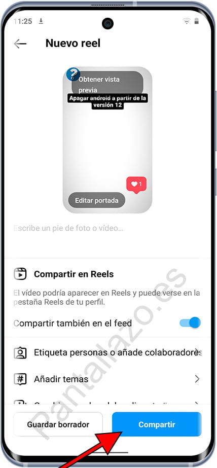 Compartir Reel de Instagram