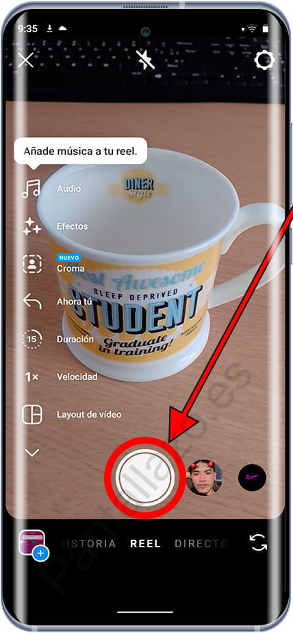 Grabar Reel de Instagram
