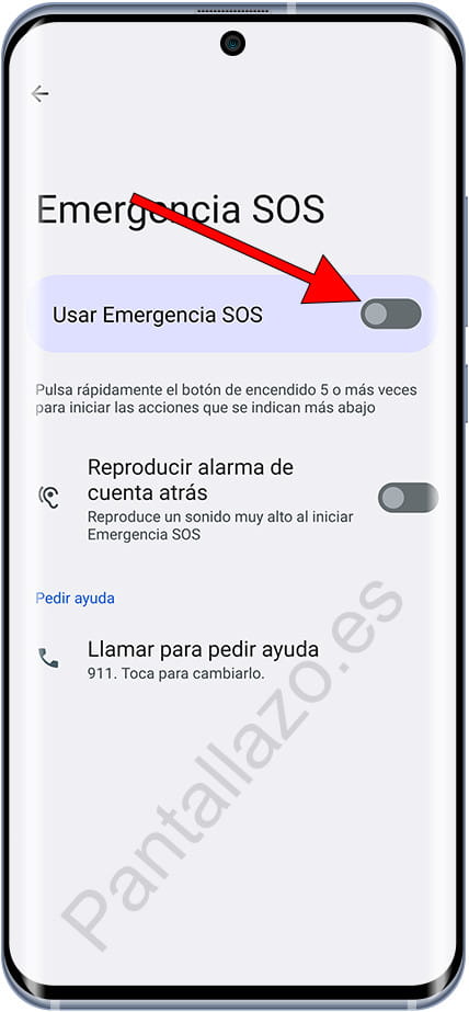 Activar emergencia SOS Android