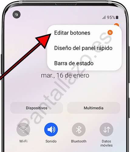 Editar botones acceso directo Samsung