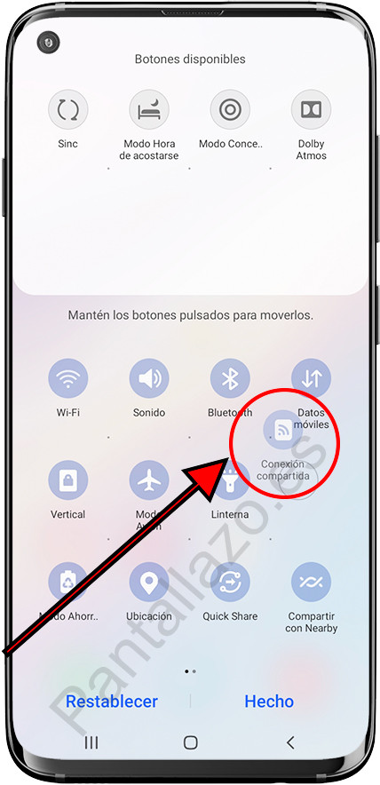Mover botón acceso directo Samsung