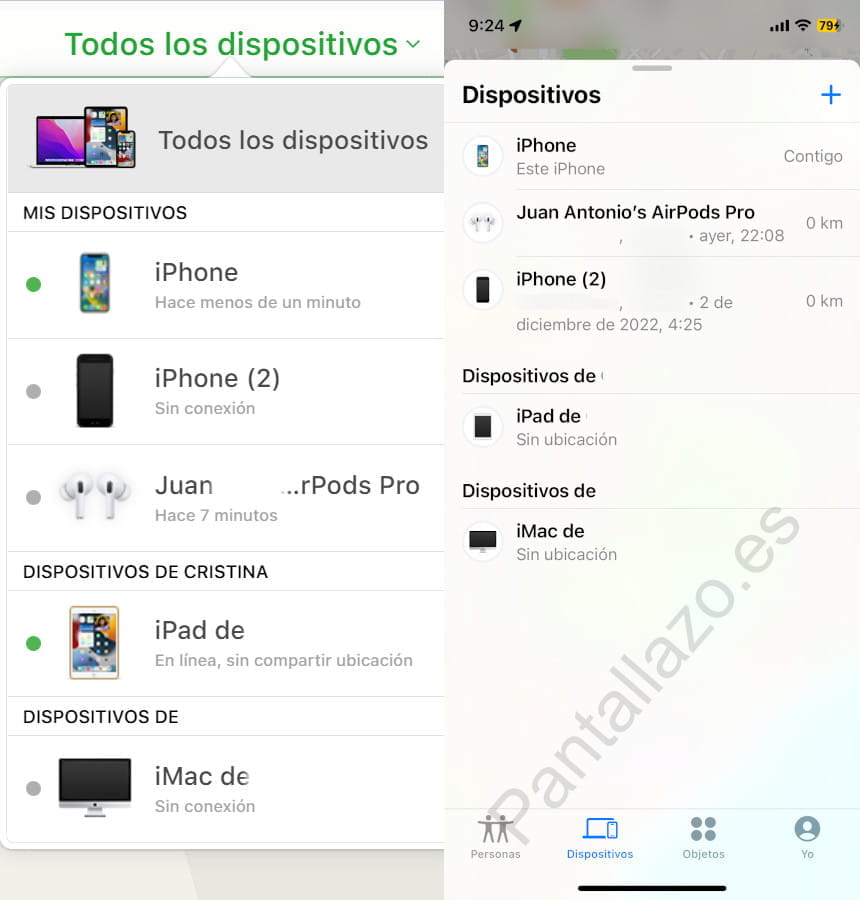 Todos los dispositivos iCloud