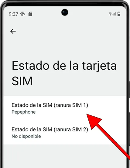 Estado de las tarjetas SIM Android