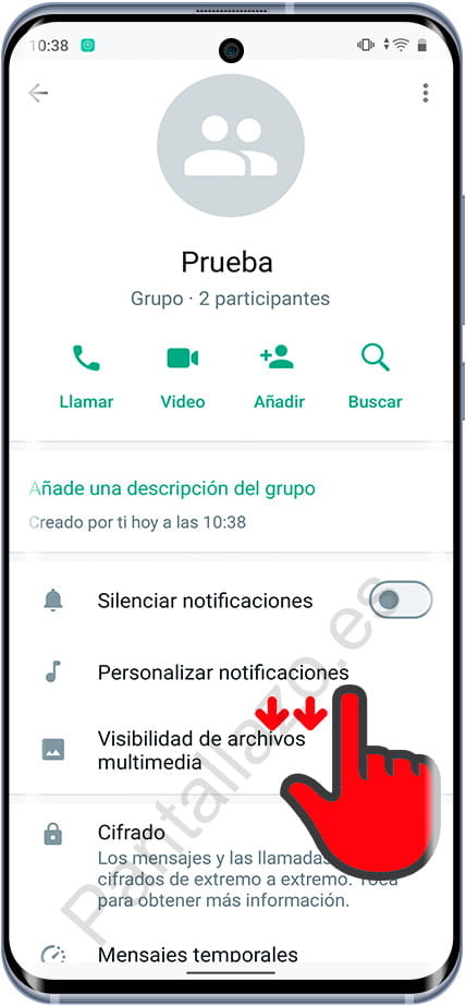 Información del grupo en WhatsApp