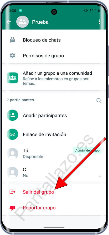 Salir del grupo en WhatsApp