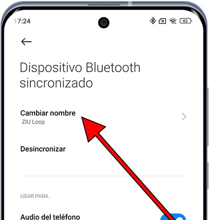 Cambiar nombre de dispositivo Bluetooth en Xiaomi