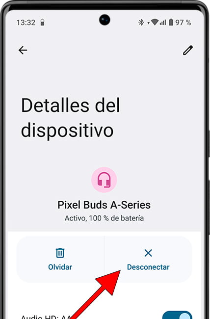 Desconectar dispositivo Bluetooth en Android