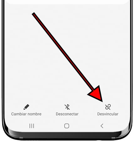 Desconectar dispositivo Bluetooth en Samsung Galaxy