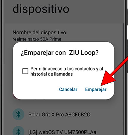 Emparejar dispositivo Bluetooth en Android