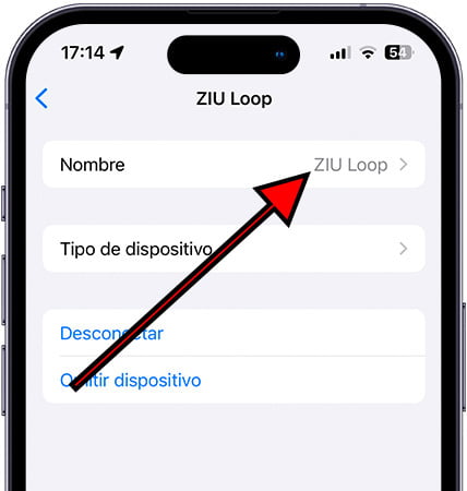 Cambiar nombre de dispositivo Bluetooth en iPhone