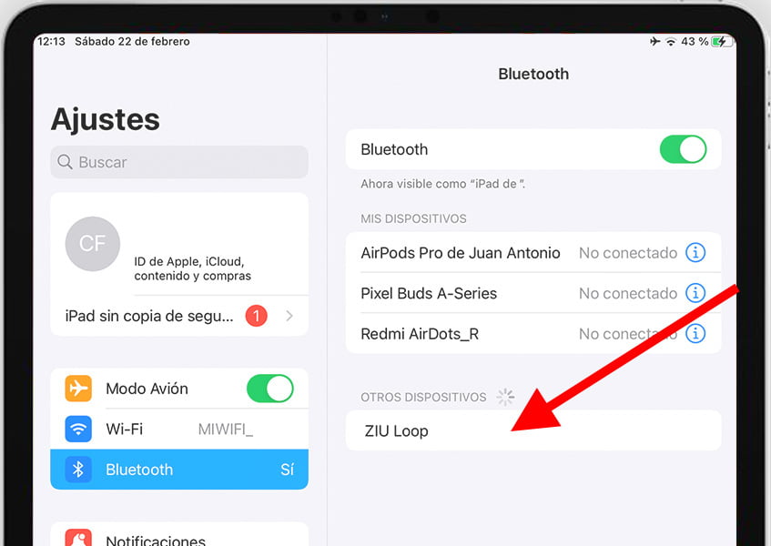 Seleccionar dispositivo Bluetooth en iPhone