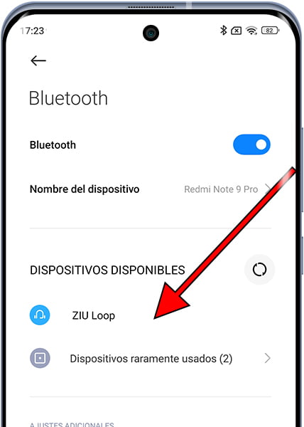 Seleccionar dispositivo Bluetooth en Xiaomi