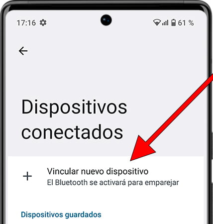 Vincular nuevo dispositivo en Android