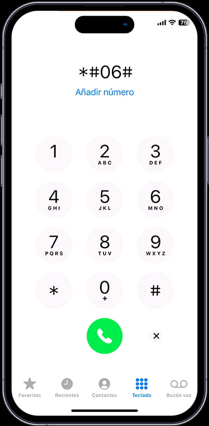 Código teclado IMEI iOS