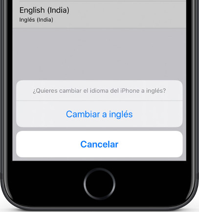 Confirmar cambio idioma iOS