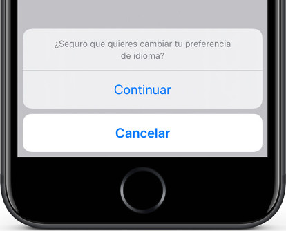 Confirmación eliminar idioma iOS