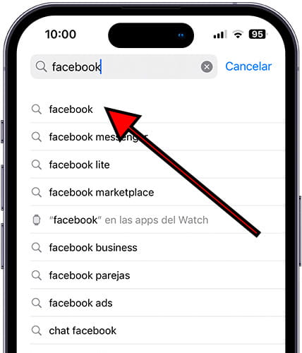Buscar Facebook en App Store