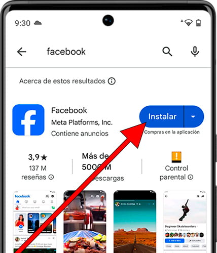 Descargar Facebook desde Google Play