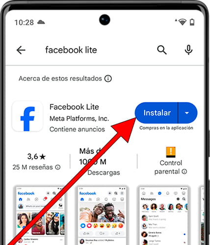 Descargar Facebook desde Google Play