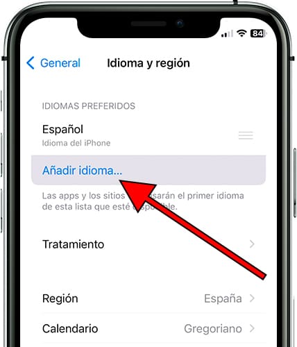 Idioma del iPhone iOS