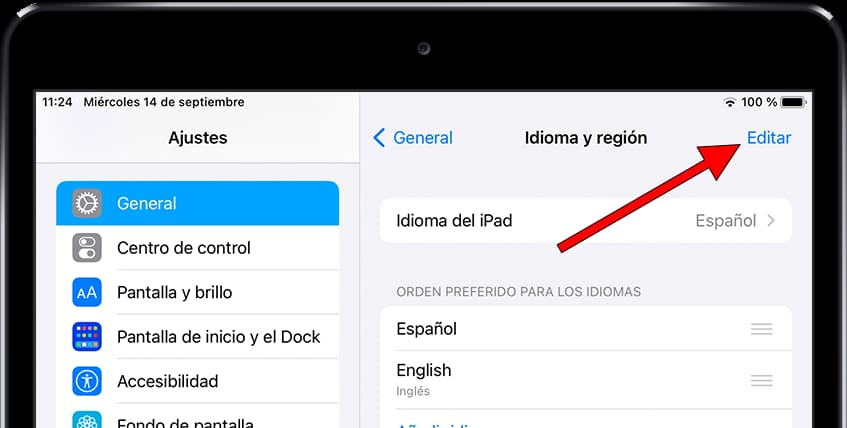 Editar idioma iOS